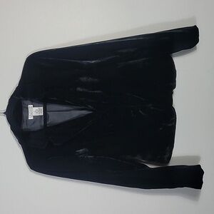 Y2K Vintage Women Velvet Blazer Size S Button Up Jacket Fitted Whimsigoth Vamp